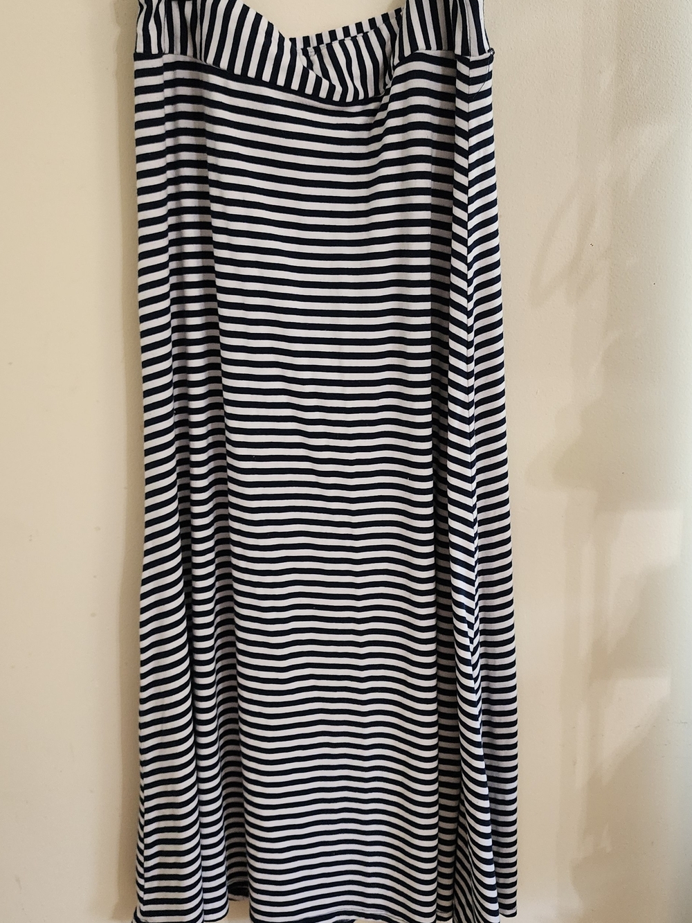 Dress Barn Navy & White Striped Maxi Skirt